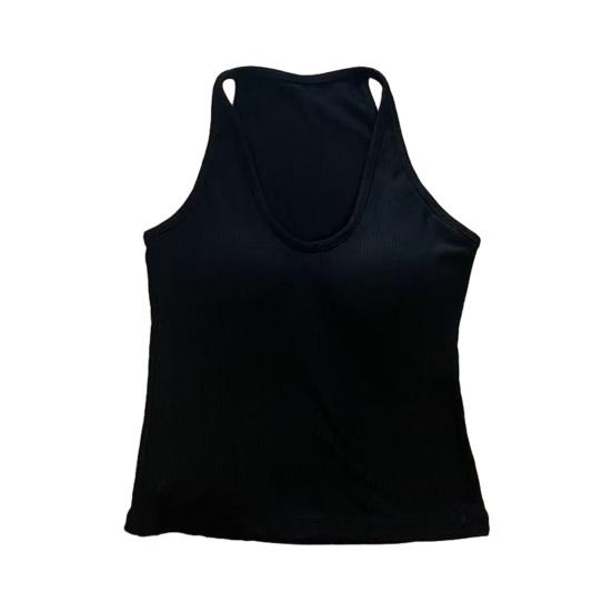 

Women s V Neck Halter Padded Tank Tops Ribbed Double Lined Sleeveless Basic Shirts with Built in Bra Summer Sexy Going Out Tops чёрный