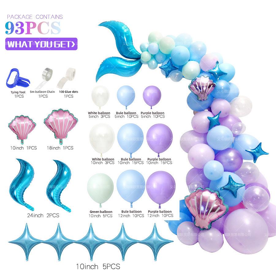 Mermaid Tail Balloon Set for Birthday Party Decoration