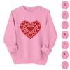 Valentinsdagströjor för kvinnor Kärlekshjärta Grafisk Pullover Rundhalsad Långärmad Topp Valentinsdagströja