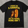 I Might Be A Handful, But My Weiner Sure Is Shirt, Adult Humor T Shirts, Weird Shirt, Very Offensive Shirt, Gen Z Slang Shirt, Graphic Tee