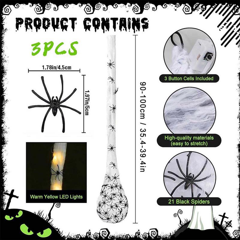 Spider Props Halloween Glowing Spider Egg Sac 3.3ft Hanging Glowing Spider Egg Sac Props for Home Holiday Party Decoration