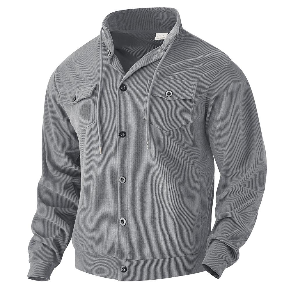 Autumn and Winter Jacket Men's Corduroy Lapel Jacket Men's New American Retro Multi-pocket Tooling Jacket