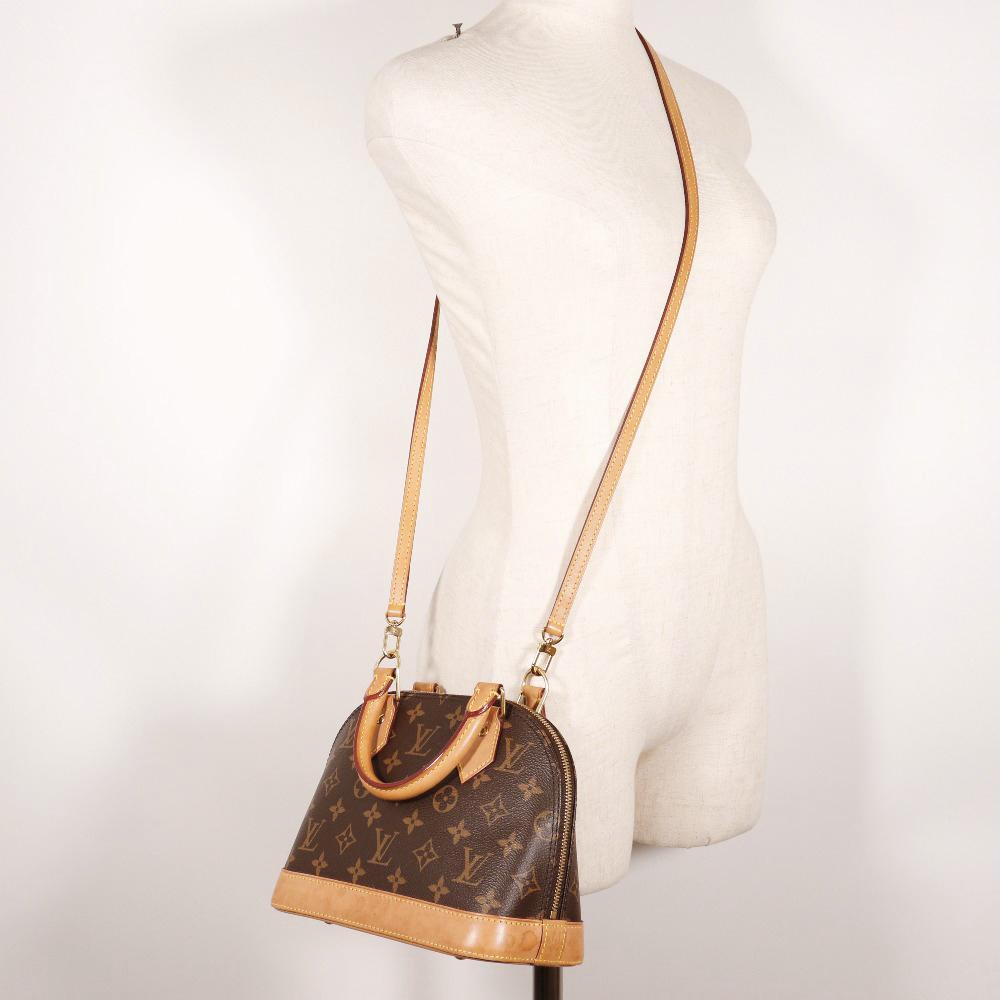 Louis Vuitton Alma BB Handbag M53152 2WAYShoulder Brown Monogram Canvas Women Used