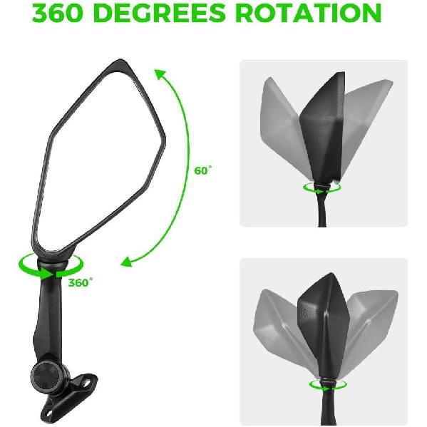 KEMIMOTO Ninja 300 Mirrors Compatible With Ninja 400 250 500 ZX6R EX300 ZX-6R Motorcycle Rear View Mirror