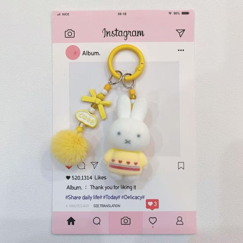 Miffy Rabbit Keychains Cute Miffy Keyrings Accessories Miffy Model Gifts Kawaii Keychain Charm for Bags Beautiful Design