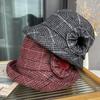Versatile Woolen Thickened Bucket Hat Shows The Face Small British Retro Basin Hat Small Edge Warm Bucket Hat