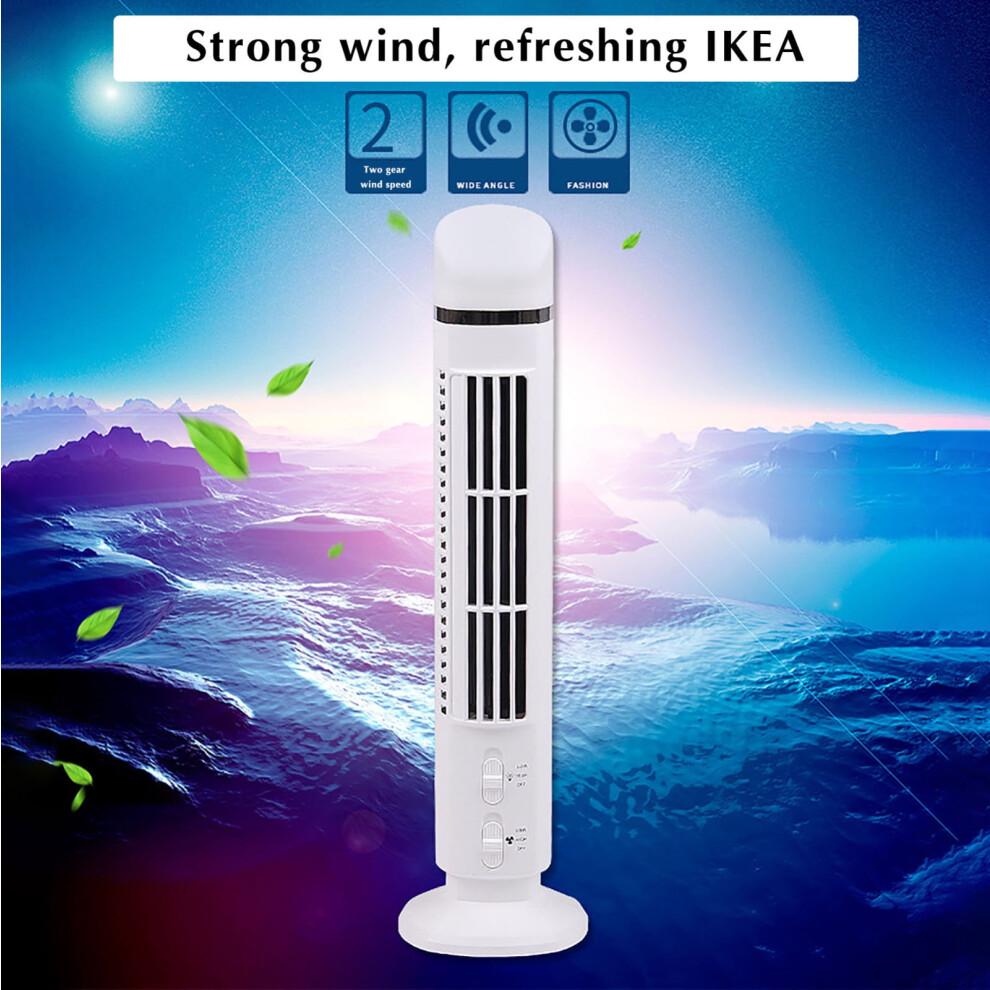 YANHAIGONG Oszillierender Turmventilator, USB Mini Blattloser Schreibtischventilator mit Licht, Tragbarer Leiser Standventilator
