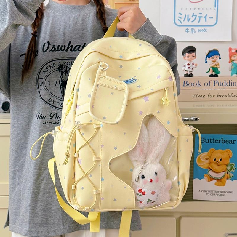 Schoolbag Korean Ins Cartoon Hugh Star Backpack Female Niche Design Large Capacity Junior High School Student School Bag Versatile Back
