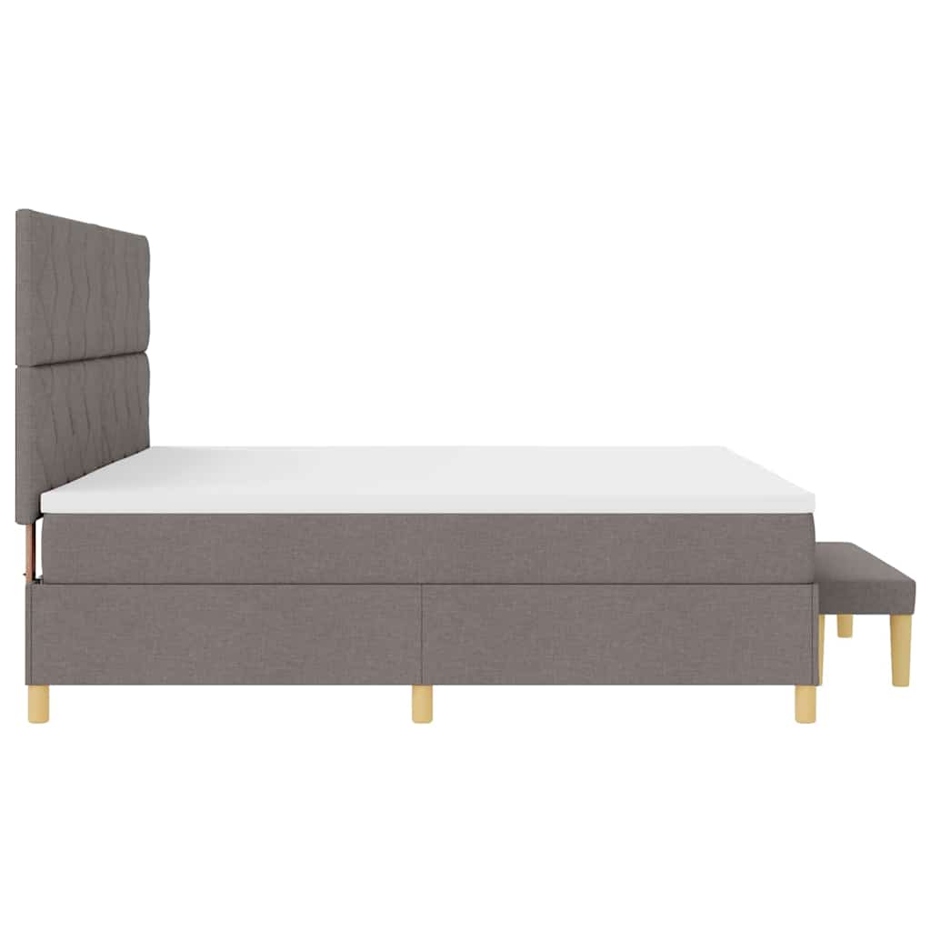Box Spring Bed with Pillows and Headboard Taupe 200 X 200 Cm Fabric