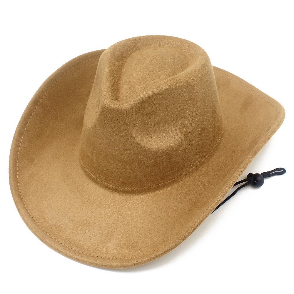 Retro British Style Western Cowboy Hat Fashionable Warped Edge with Windbreak Rope Tibetan Top Hat Men's and Women's Outdoor Mountaineering Hat