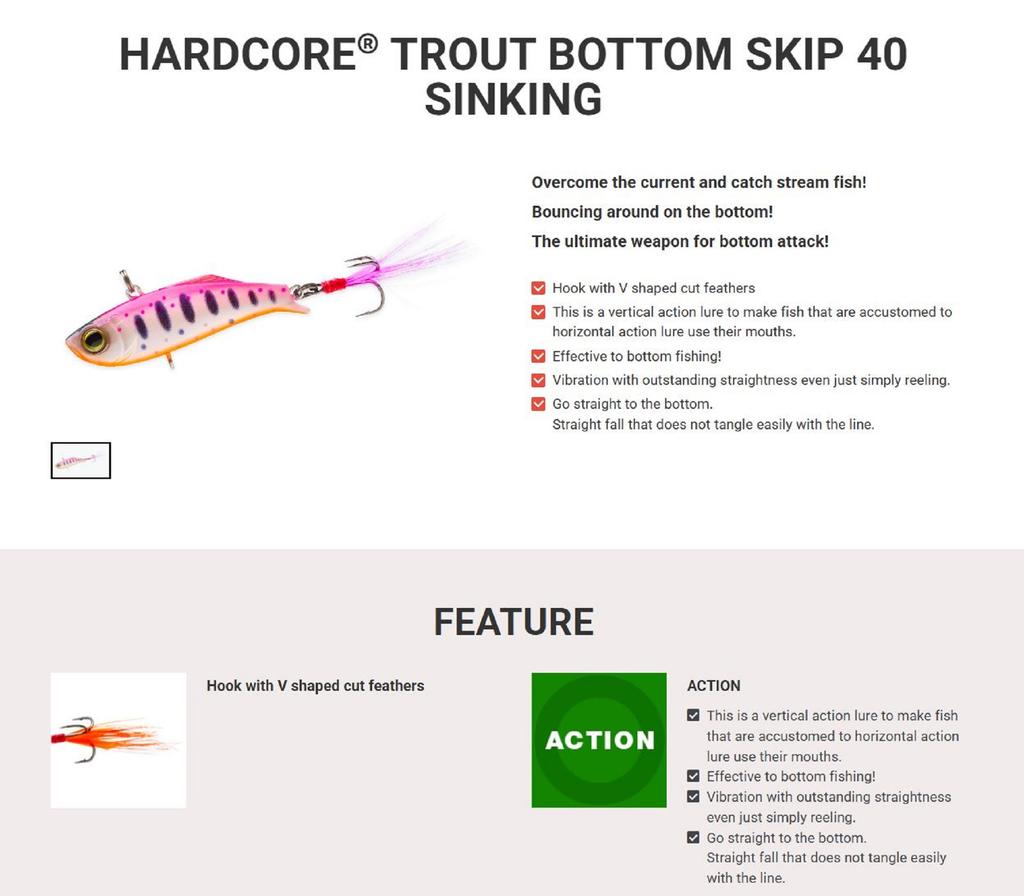 Yo Zuri Duel Hardcore Trout Bottom Skip 40S Sinking Lure F1264-MYM (8419)