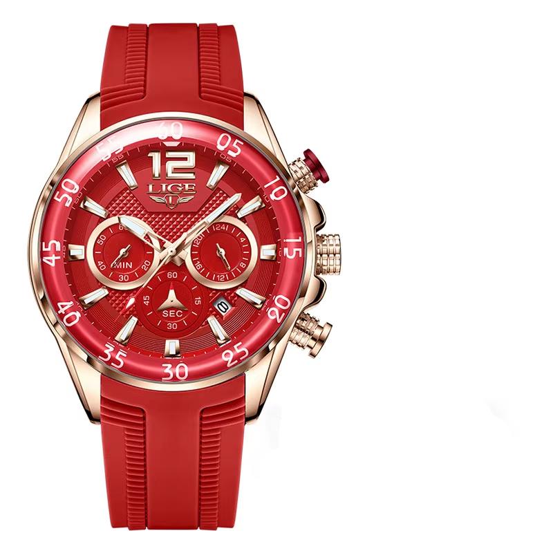LIGE Fashion Mens Watches Top Luxury Silicone Sports Watch Men Quartz Clock Waterproof Wristwatches Relogios Masculino+Box