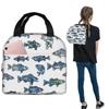 Blue School Of Fish Cartoon Insulated Lunch Bag for Women Children Portable Food Boxes Thermal Lunch Box Tote