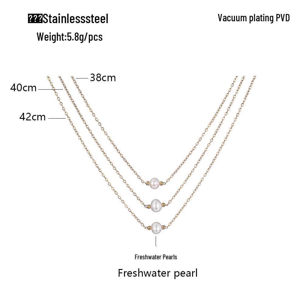 Elegant Three-Layer Freshwater Pearl Necklace - Women’s French Style Jewelry
