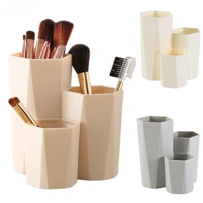 3 Lattices Makeup Organizer Makeup Brush Cosmetic Storage Box Nail Polish Eyebrow Pencil Beauty Egg Cosmetics Organizer Holder
