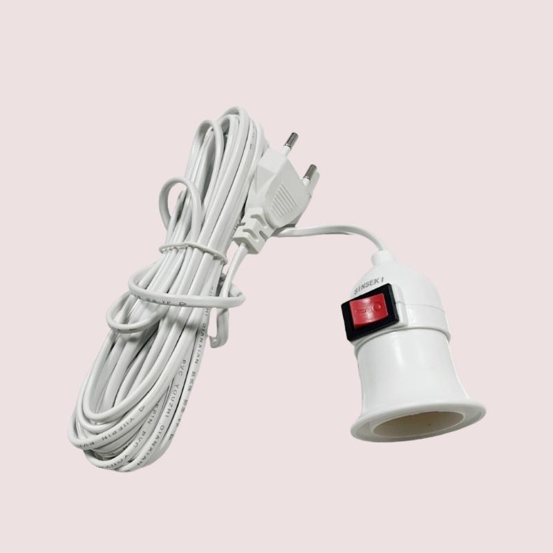 Power Cord Cables E27 Lamp Base Holder With Switches Wire For Pendant Led Bulbs Socket Adapter Home Accessories Tools
