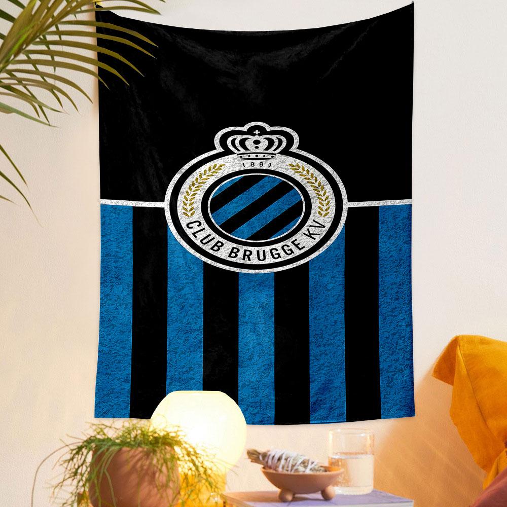 Club Brugge KV Logo Wandteppich Design Gemusterter Wandteppich Heimdekoration, geeignet für Schlafzimmer und Wohnzimmer, Geschenk