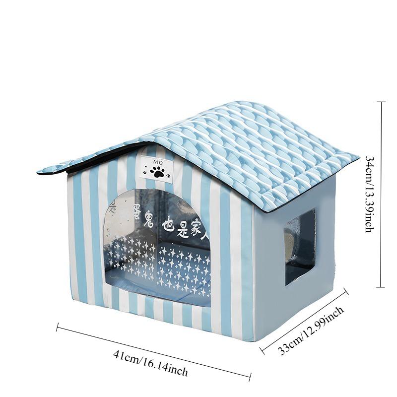 Rain-proof Stray Cat House Outdoor Feral Cat Houses Enclosed Pet Tent To Prevent Heatstroke Pet House Cool in Summer for Outsid