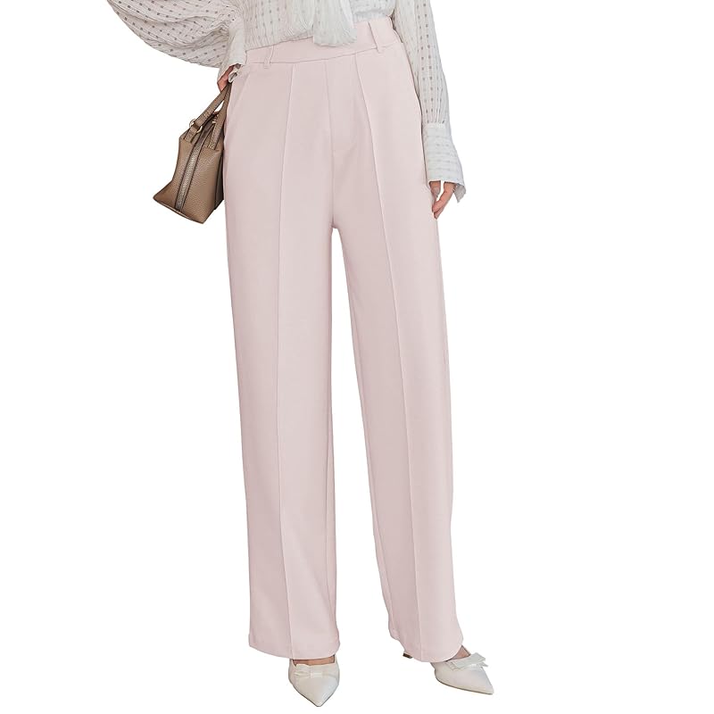 

[Kobe lettuce] wide pants long pants slacks ladies spring summer work commute office punch Beautiful [M4190] M Petit pink