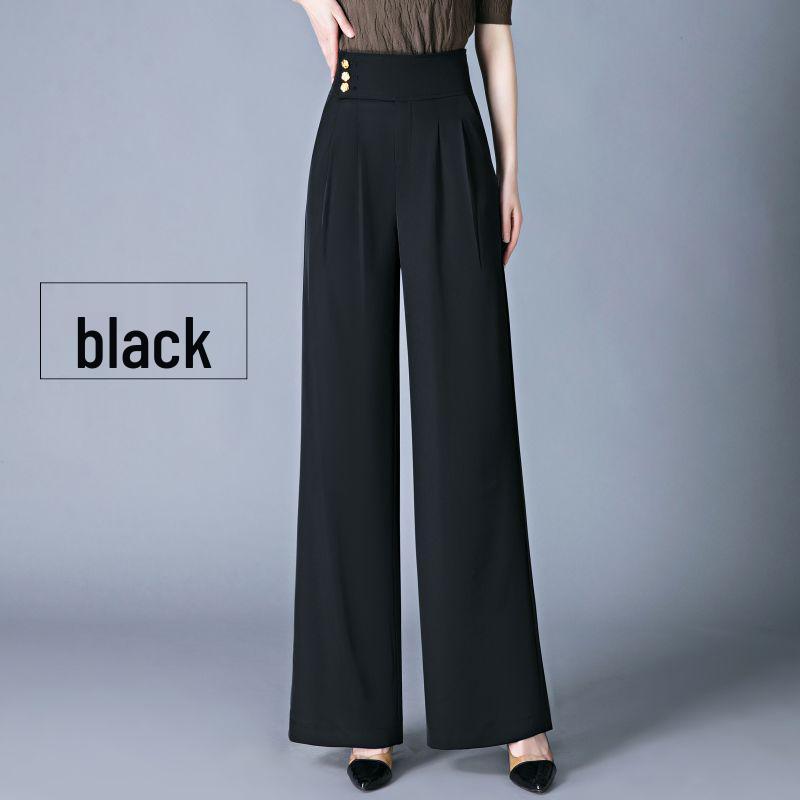 

Women s 2026 Spring/Summer High-Waisted Drapey Wide-Leg Pants - Slimming, Casual, Versatile Fashion. 2XL for 119-130 jin