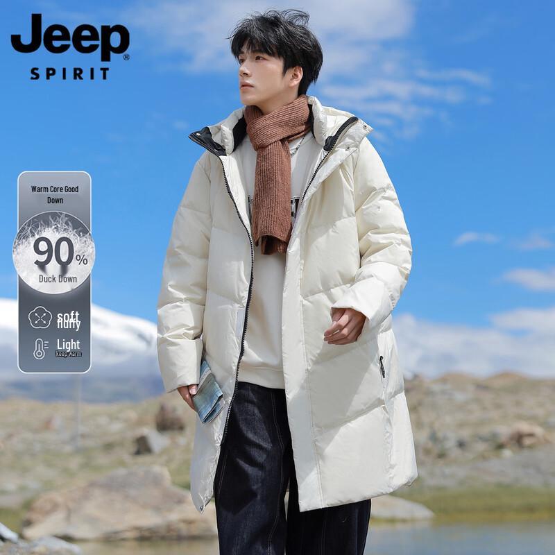 Мужская длинная утепленная куртка-пуховик JEEP SPIRIT с капюшоном, 90% утиный пух XL
