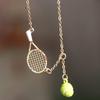 Tarnish Free Racket Pendant Necklace Waterproof Sport Necklace  Sport Accessories