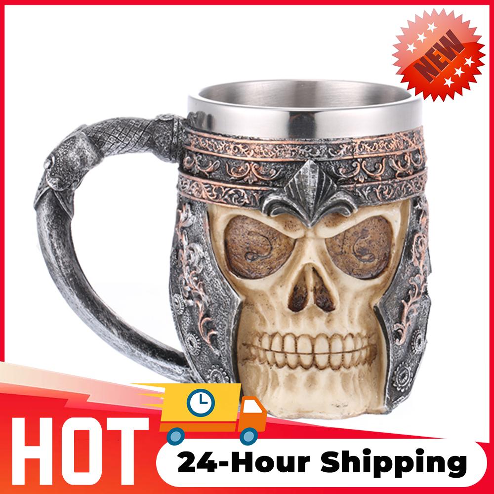 Einzigartige Skelett Totenkopf Kaffeetasse Harz Totenkopf Retro Wein Vintage Cocktailgläser Whiskey Bier Wein Tasse Party Bar Trinkgeschirr Becher