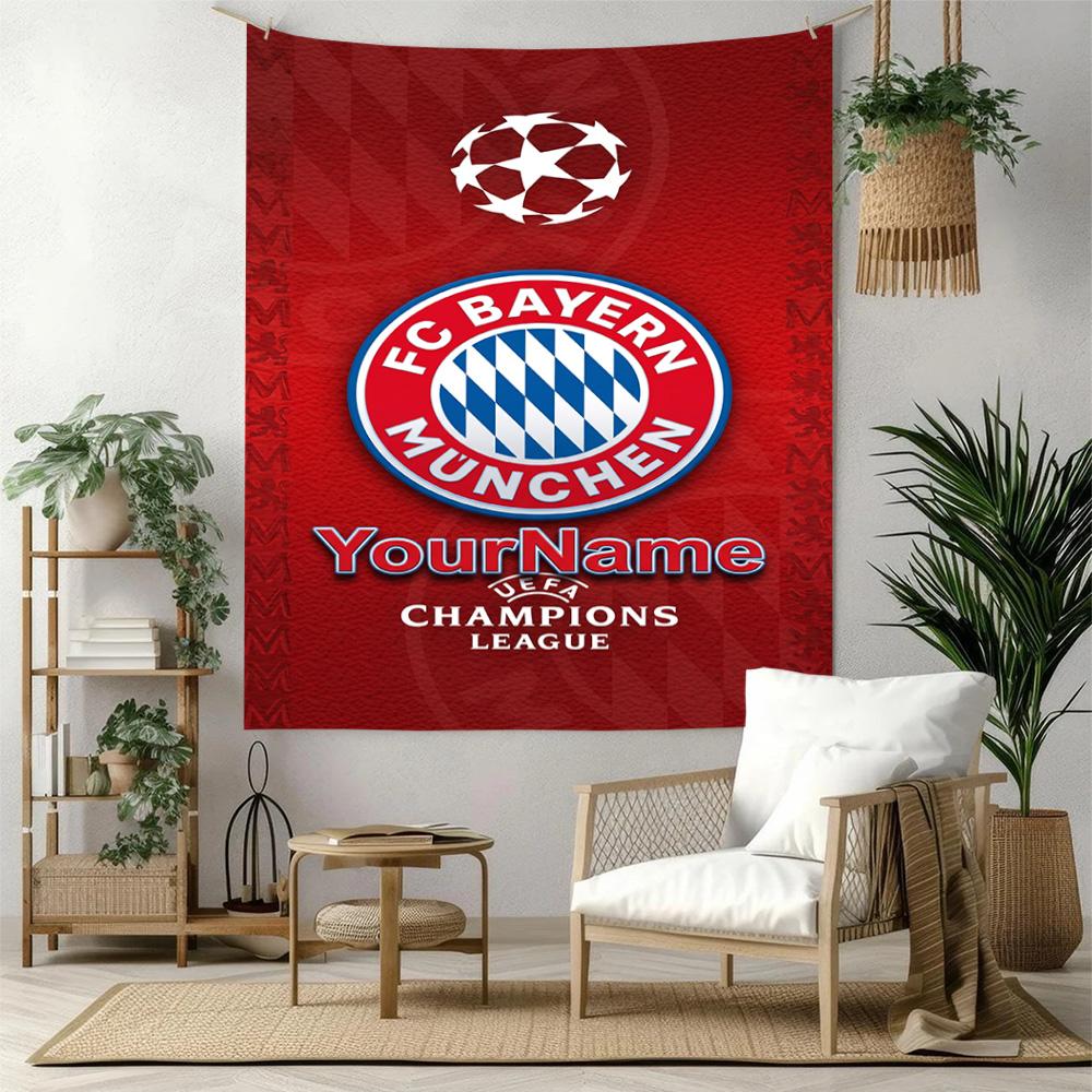 Bayern Munich Custom Your Name Wall Decor Tapestry Art For Pet Memorial Birthdaywedding Party Backdrop Family Gift