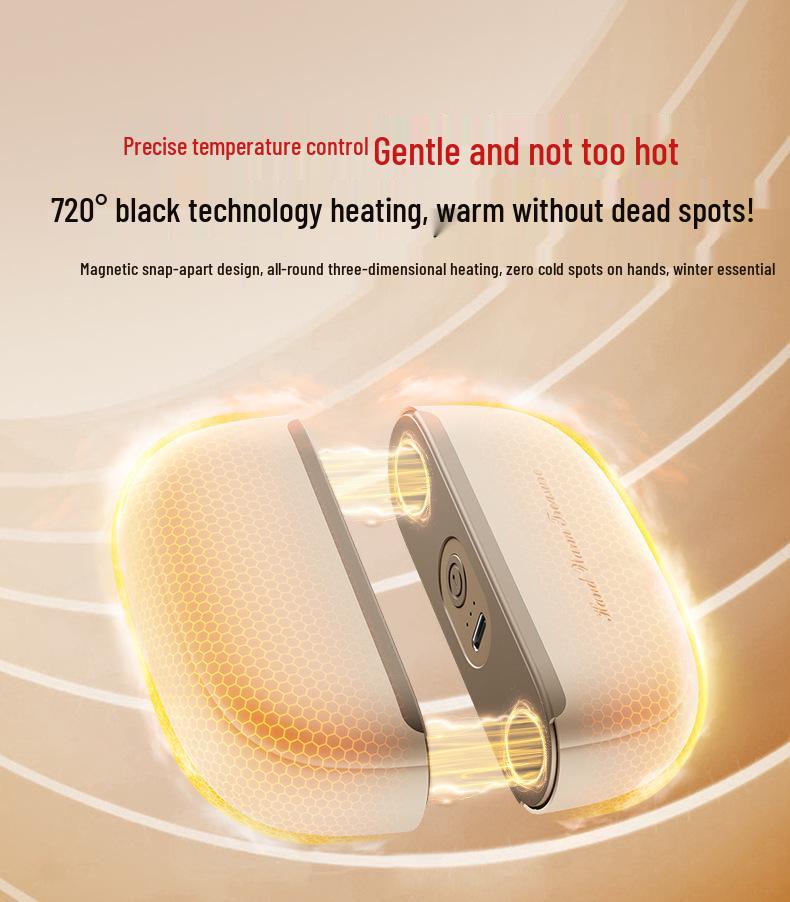 2025 Dual Magnetic 2-in-1 Rechargeable Hand Warmer: Mini, Separable, Self-Heating Gift for Girls