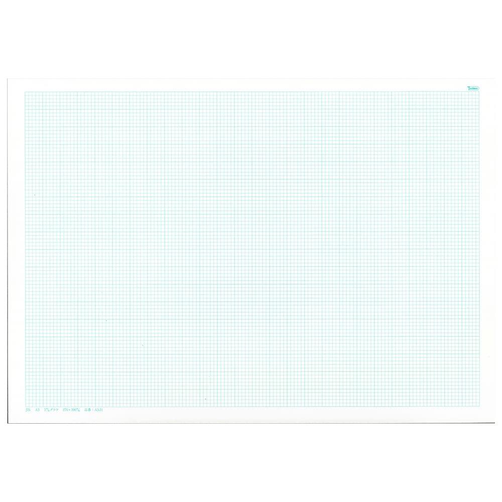 SAKAE Technical Paper Graph Paper, A3, 3mm Grid, High-Quality Paper, 50 Sheets, Eye Color, A3-31
