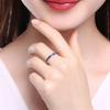 WOSIKATE Simple Row-set Synthetic Sapphire Ring For Women  Silver-plated Fashion Jewellery Vintage Engagement Finger Ring