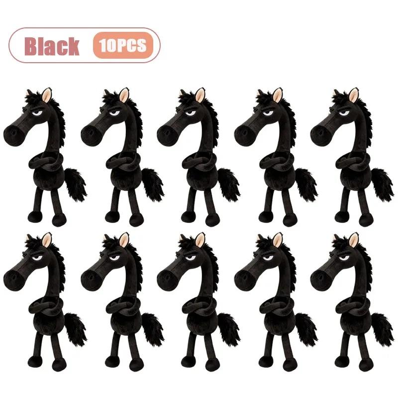 1-10PCS 2026 Year of The Horse Plush Toy Black Pony Mascot Creative Cute Doll Keychain Bag Charm Ornament