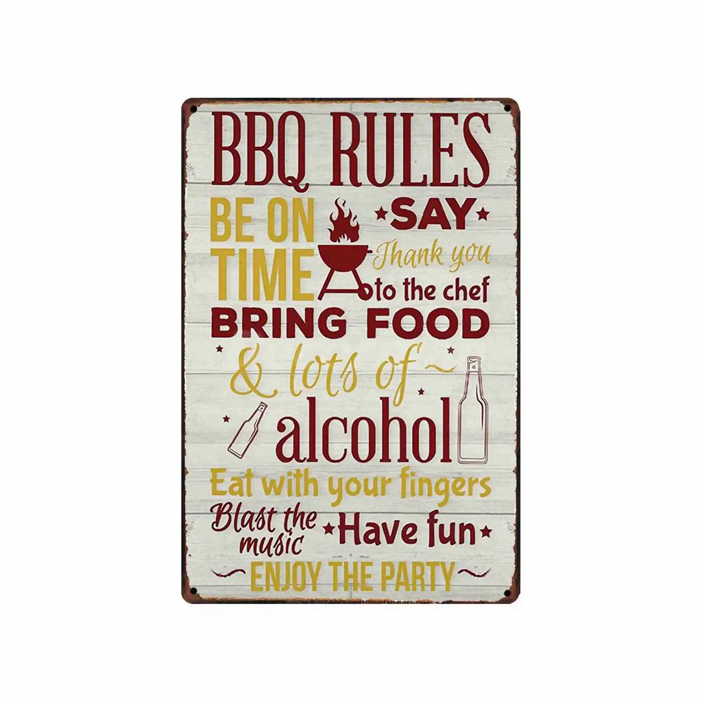 [ DecorMan ] BBQ Kitchen  Metal Signs Custom Wholesale Painting Bar Decor DD-1688