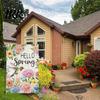 Garden Decoration Flag Hello Spring Floral 12x18 Inch Double Sided Colorful Flowers Gift for Gardeners Burlap Yard Decor Farmhouse Outdoor Lawn
