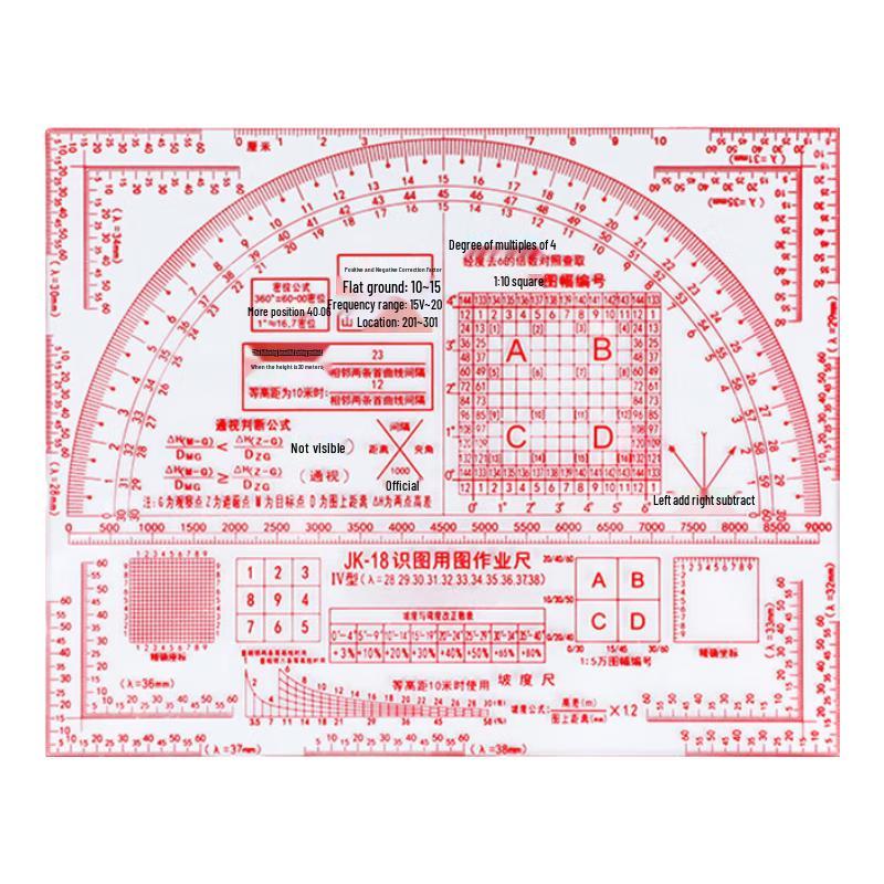 JK-18 Multi-functional Map Reading Ruler
