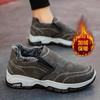 Velours d'hiver chaud chaussures de marche à une pédale épaissies velours de lapin mode travail simple chaussures de papa travail chaussures pour hommes