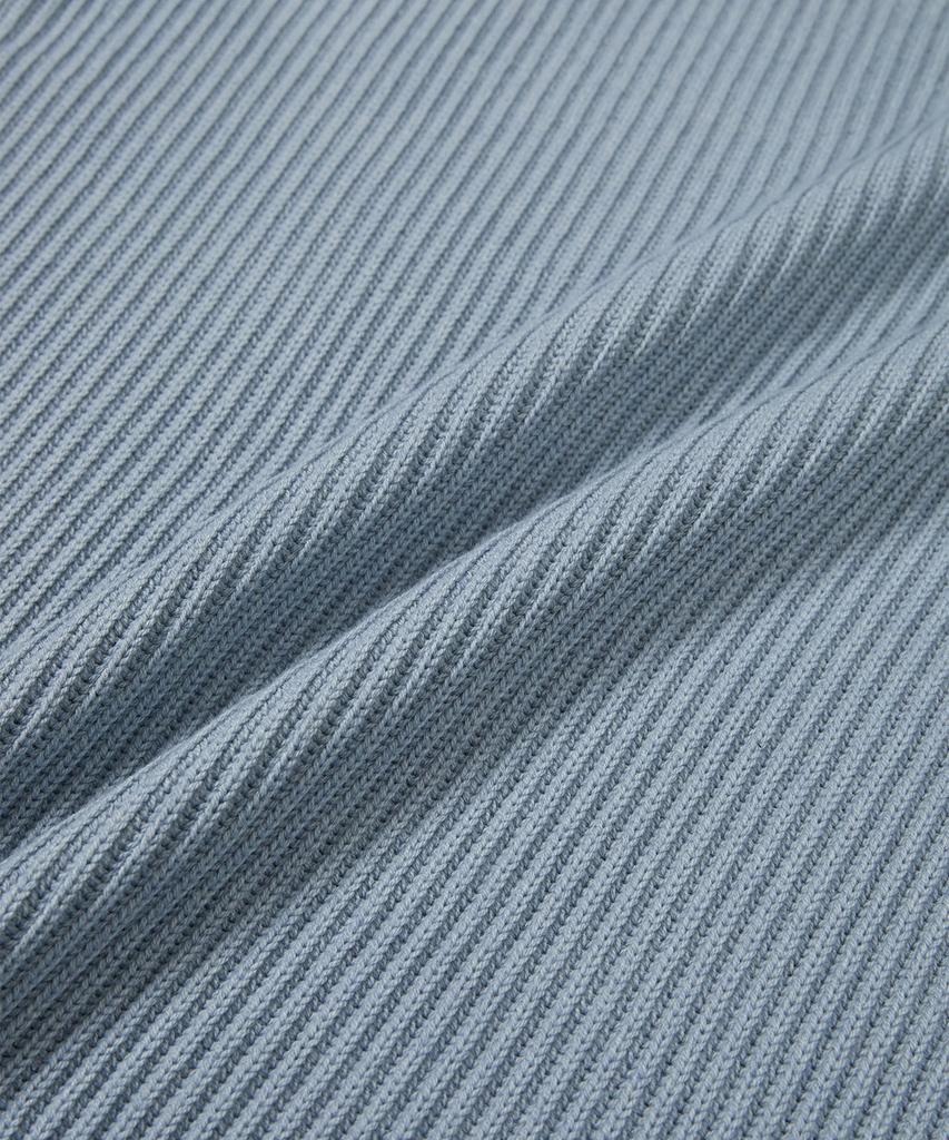 WEST GRAND BOULEVARD French Oversized Raglan Ribbed Cotton Knit Baby Blue