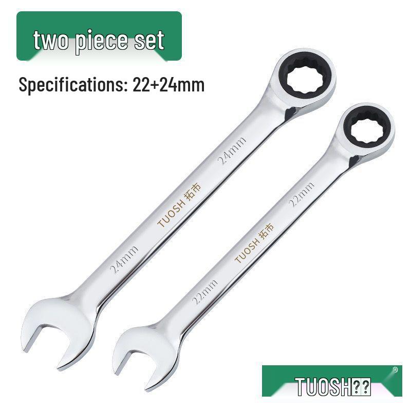 72-Tooth Dual-Ended Ratchet Wrench: Quick Spline, Bidirectional Multi-Function Auto Repair Tool Set