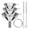 5 st metall rostfritt stål tratt, stor liten tratt set om 3, livsmedelsgodkända minitratar för kök utomhus bordsartiklar