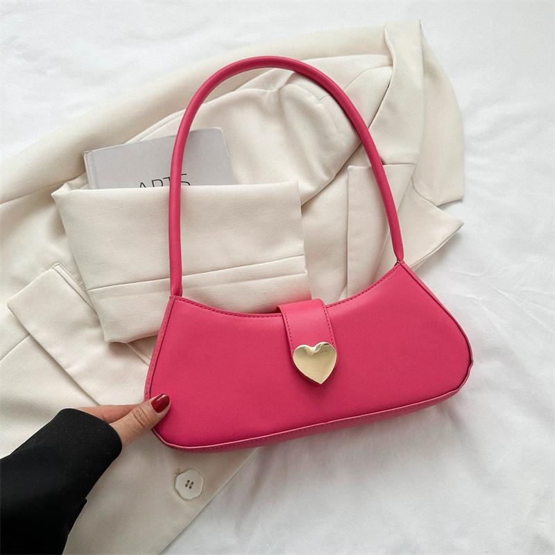 

Trendy Small Water Dumpling-shaped Shoulder Bag With Zipper Closure рожевий