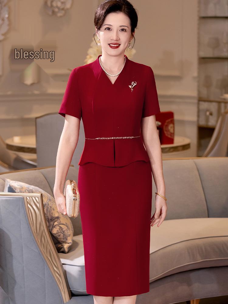Spring 2025 Elegant Tummy-Covering Formal Dress for Mother of the Bride