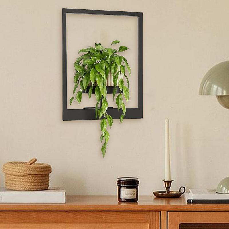 Picture Frame Wall Plant Holder Picture Frame Plant Holder, Metal Window Plant Shelves, Plant Frames Wall Decor for Home Display