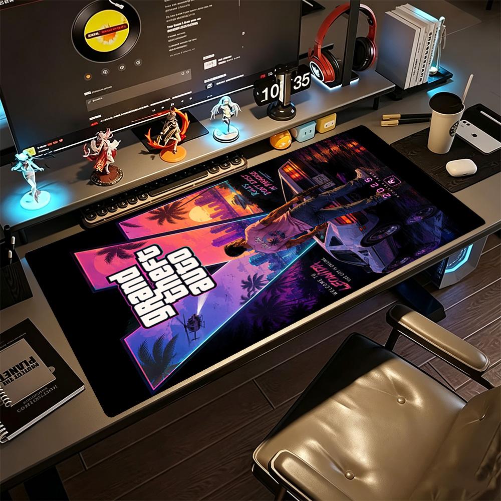 Grand Theft Auto Großes Mauspads Büro-Mauspads Schreibtisch-Mauspad Rutschfester Gummiunterboden Perfekt für Büro-Laptop-Gaming-Setup