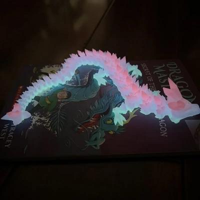 Impression 3D Modèle d'Animation Dragon Chinois Décorations d'Aquarium Paysage Aquatique Dragon de Cristal Luminescent dans le Noir Poupées# Couleur: 29cm