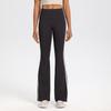 High Waist Flared Yoga Pants - Hip-Lifting, Elastic, Double Stripe Design