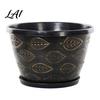 Garden Supplies for Flowers 11 Inch Flower Pots Leaf Embossed Plastic Planters with Drainage Hole Retro Breathable Containers Indoor Outdoor