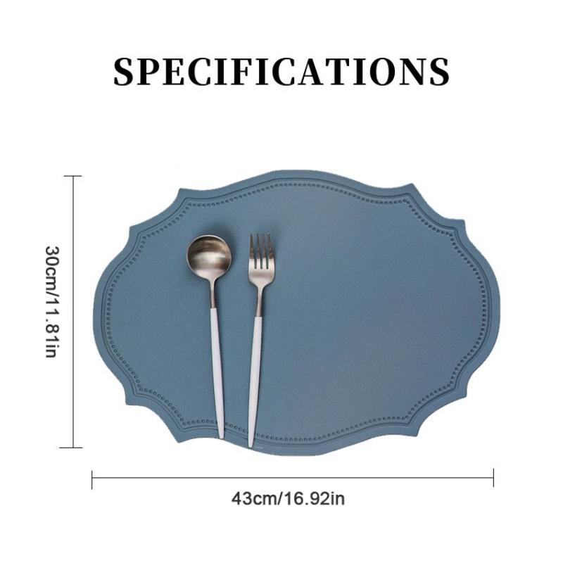 Placemat i läder Vintage Matskiva Värmeisoleringsmatta Vattentät och Oljetät Oval Matta