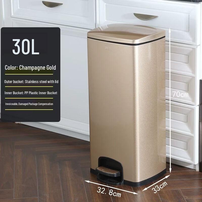 Large Capacity Stainless Steel Foot Pedal Trash Can