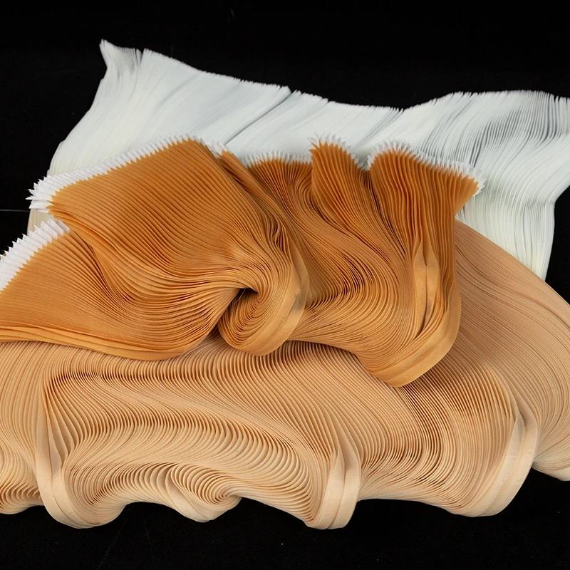 Mode Glatt 1 Meter Knitterplissee Organza Stoff Steif Weite Form Dekoration Bühne Handgefertigt Kleid Designerstoff