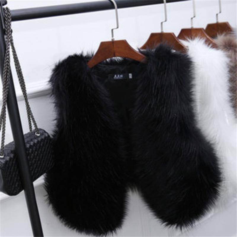 2 autumn and winter new imitation fur vest imitation fox hair short slim and thin fur vest vest vest